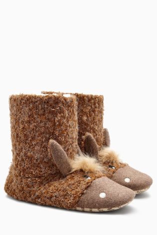 Brown Horse Slipper Boots